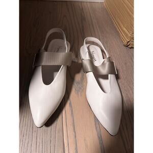 Homers Leather Mule Slingback Pointed Toe Sandals Size 7 Neutral